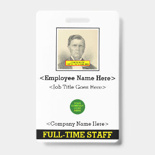Badge traditionnel "PERSONNEL À TEMPS PLEIN"
