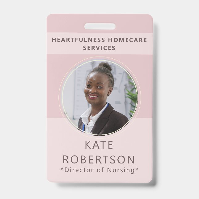 Badge Travailleur de la santé en rose doux (Avant)