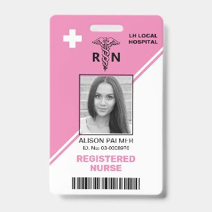 Badge Triangles roses géométriques Infirmière diplômée I
