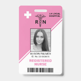 Badge Triangles roses géométriques Infirmière diplômée I