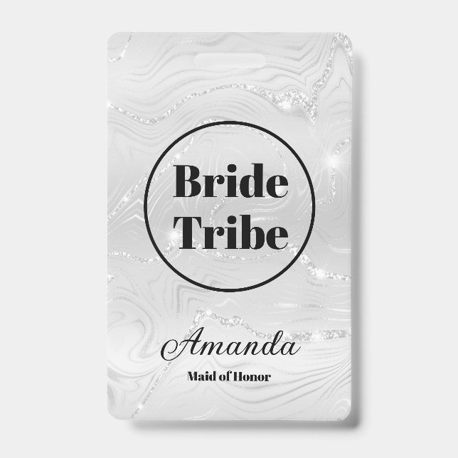 Badge Tribu de la Mariée Vierge Moderne Bachelorette (Avant)