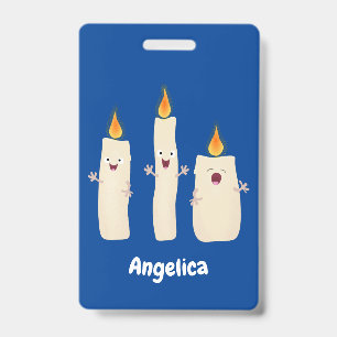 Badge Trio de bougies chantantes mignonnes dessin animé