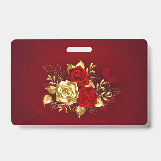 Badge Trois roses en bijoux (Avant)
