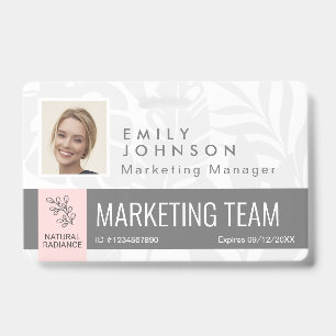 Badge Tropical Botanicals Pink Beauty Photo & Logo Équip