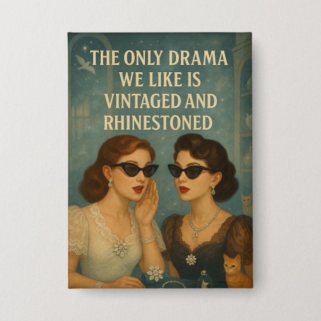 Badge Trucs de violet Vintage Rhinestone Drama Pin (Recto)