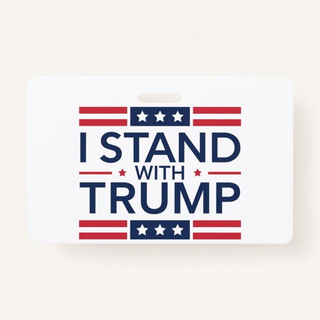 Badge Trump 2024 : Je Suis Avec Trump Pour Appuyer Le Pr (Devant)