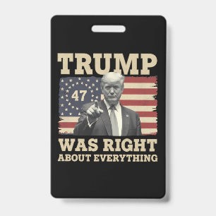 Badge Trump avait raison sur tout USA Amérique