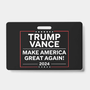 Badge Trump Vance 2024 Président JD Vance Vice MAGA