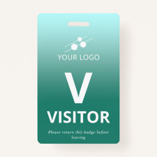 Badge Turquoise Gradient Ajouter votre logo Visiteur