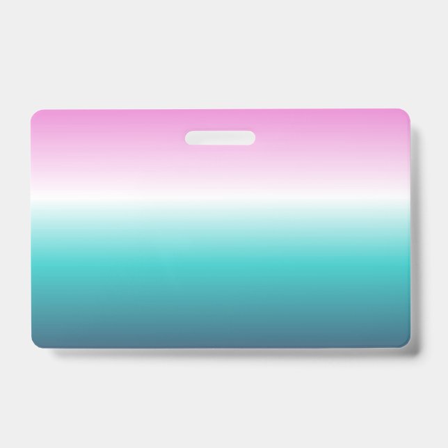 Badge turquoise rose girly turquoise aqua ombre mermaid (Avant)