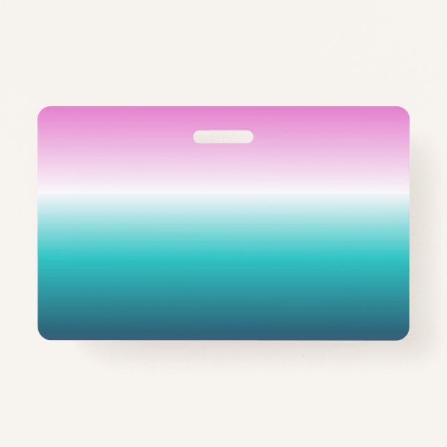 Badge turquoise rose girly turquoise aqua ombre mermaid (Devant)