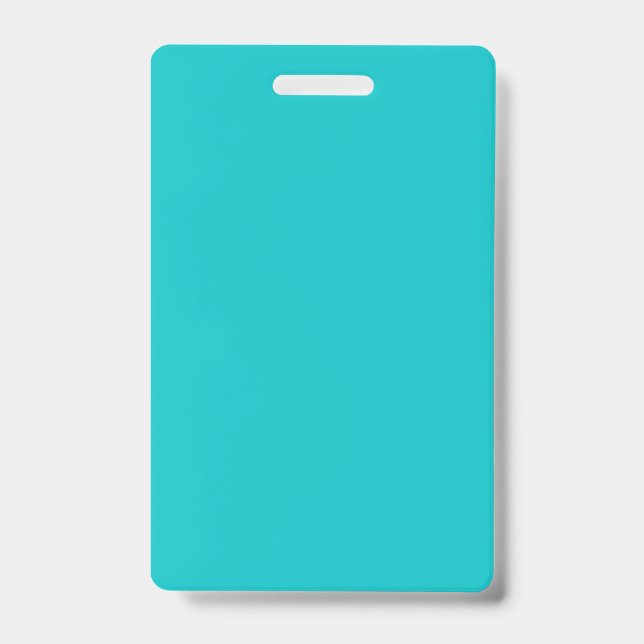 Badge Turquoise uni brillant couleur unie (Avant)
