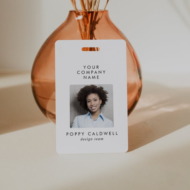 Badge Typographie chic Photo QR Code ID petite entrepris (Créateur téléchargé)