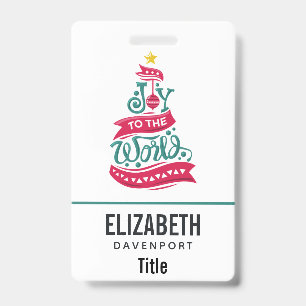 Badge Typographie de citation de Noël « Joyeux Noël au M