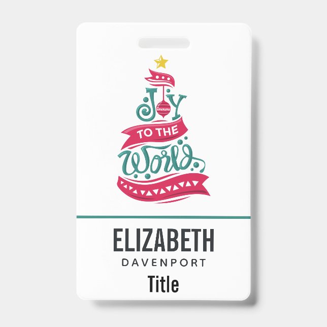 Badge Typographie de citation de Noël « Joyeux Noël au M (Avant)