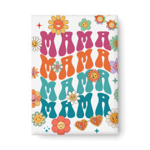 Typographie Rétro Mama Mama Fleur Visage Souriant