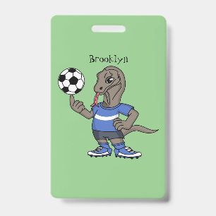 Badge Un dragon de Komodo amusant qui joue au dessin ani
