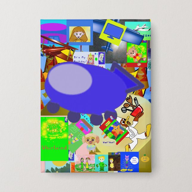 Badge Un joyeux dessin de vaisseau spatial (Recto)