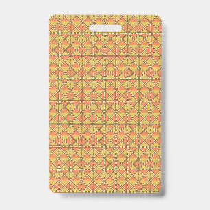 Badge Un motif symétrique orange, jaune et marron