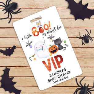 Badge Un petit noeud papillon Halloween Boo Baby Shower 