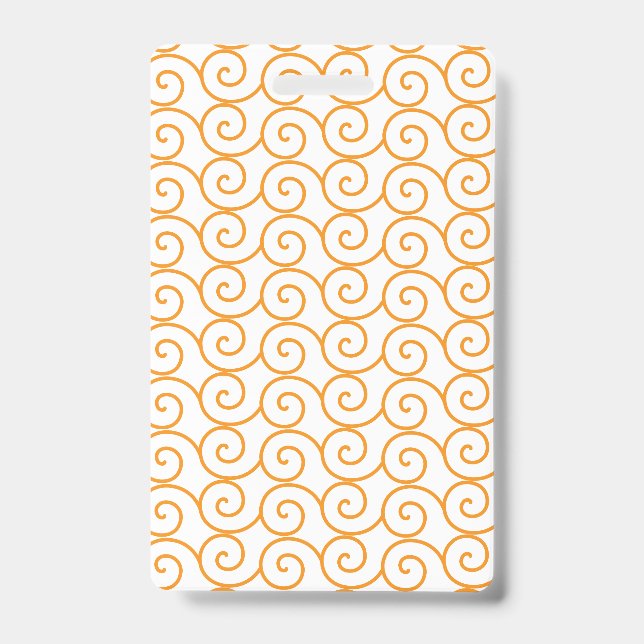 Badge Un tapis marron et orange avec un motif répétitif  (Avant)