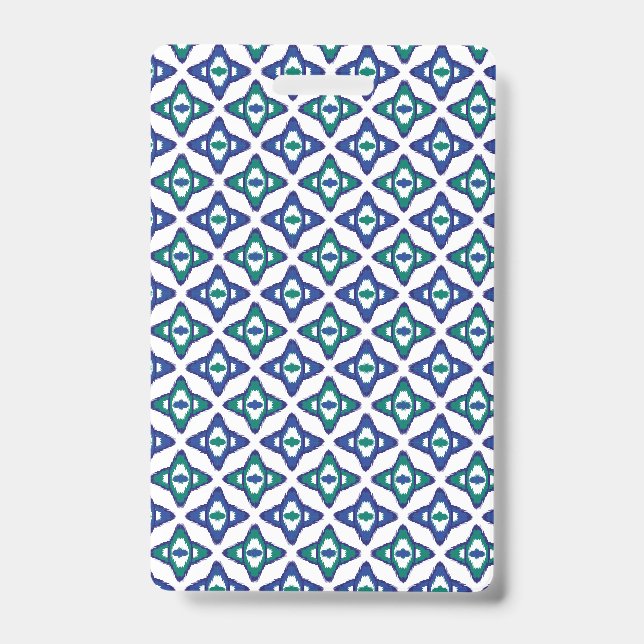 Badge Un tapis symétrique bleu et blanc avec mo complexe (Avant)
