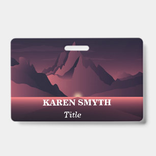 Badge Une illustration de coucher de soleil en montagne