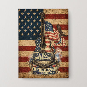 Badge USA Amérique 250e Anniversaire Vintage Patriotique