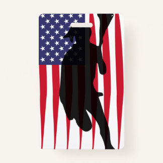 Badge USA Lacrosse illimité Amérique drapeau joueur laxi