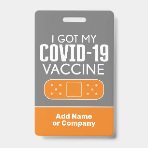 Badge Vacciné J'ai eu mon vaccin contre la Covid-19 avec