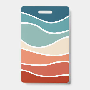 Badge Vagues de style rétro coloré