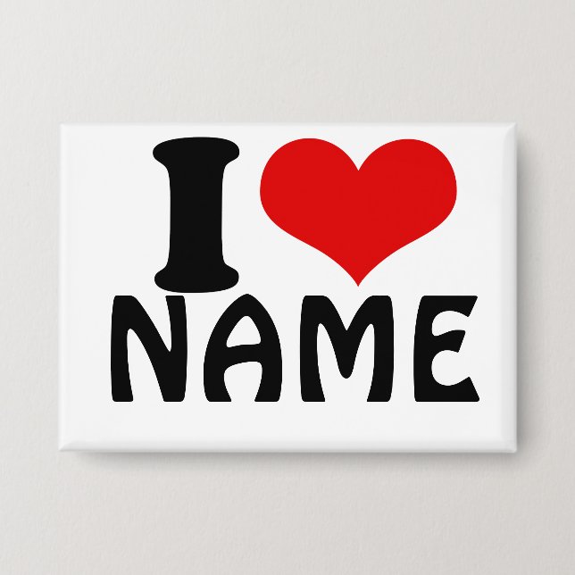 Badge Valentines personnalisables Jour J'aime Coeur Pers (Recto)