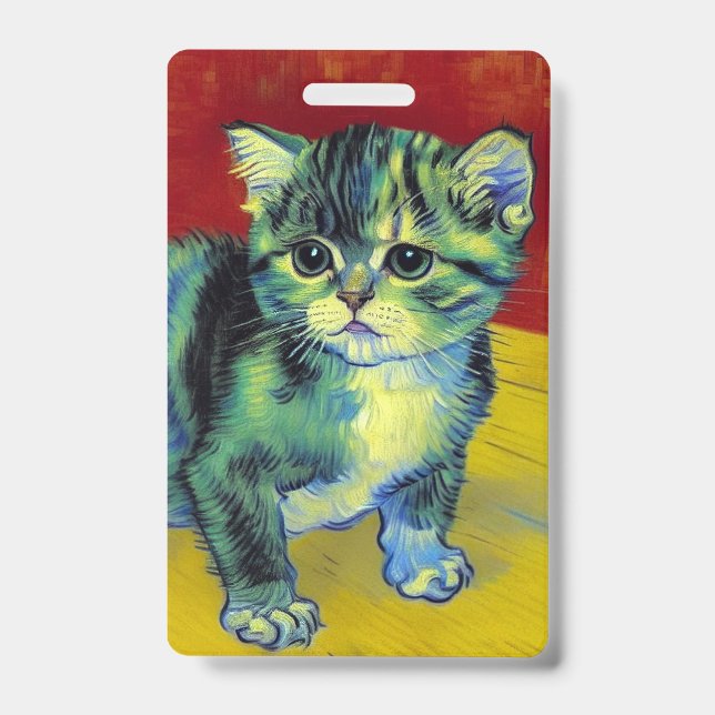 Badge Van Gogh Tabby Cat (Avant)