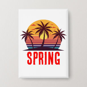 Badge Vecteur de coucher de soleil avec des palmiers