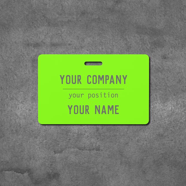 Badge vert fluorescent - lettrage gras (Créateur téléchargé)