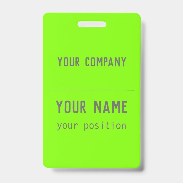 Badge vert fluorescent - lettrage gras - code QR (Avant)