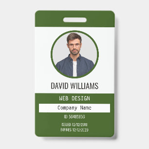 Badge Vert Société de photo d'employé professionnelle