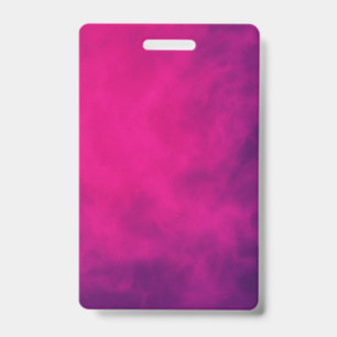 Badge Vertical Fumée Rose Néon – Personnalisable