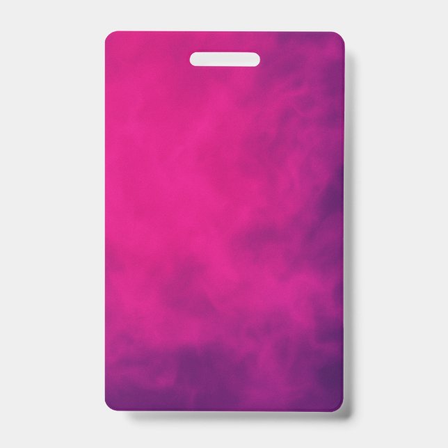 Badge Vertical Fumée Rose Néon – Personnalisable (Avant)