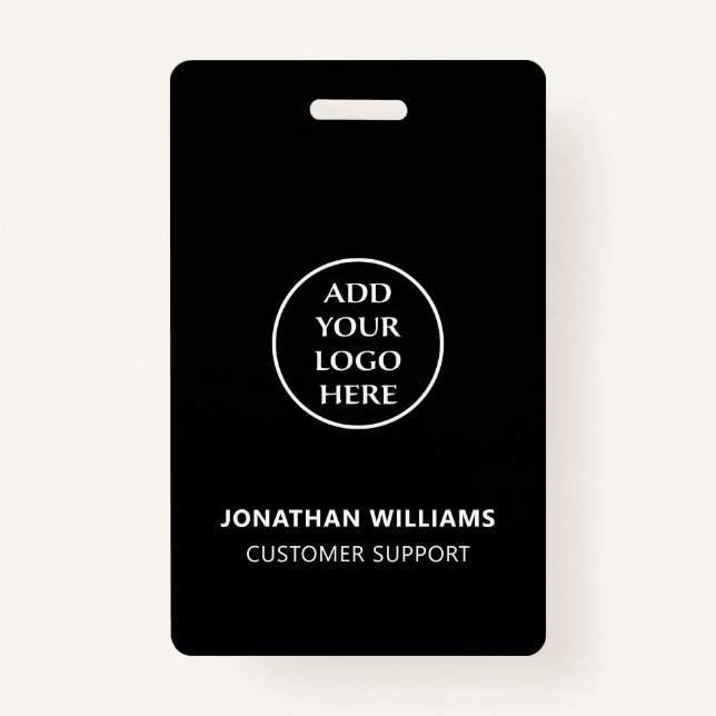 Badge Vertical Modern Business Logo Nom du personnel Tit (Dos)