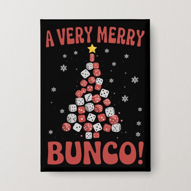 Badge Very Merry Bunco Christmas Tree Dice Game Night (Recto)
