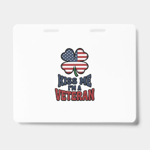 Badge Vétéran Kiss Me Trèfle Patriotique Vintage Chemise