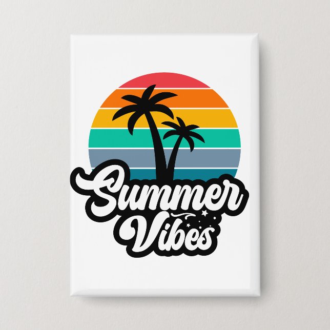 Badge Vibes d'été avec design de palmiers (Recto)