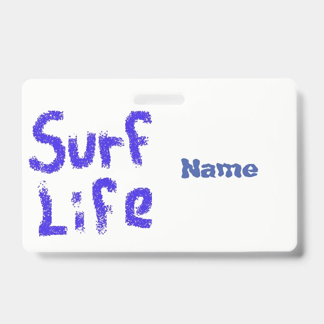 Badge Vie de surf peint en bleu Thunder_Cove (Avant)