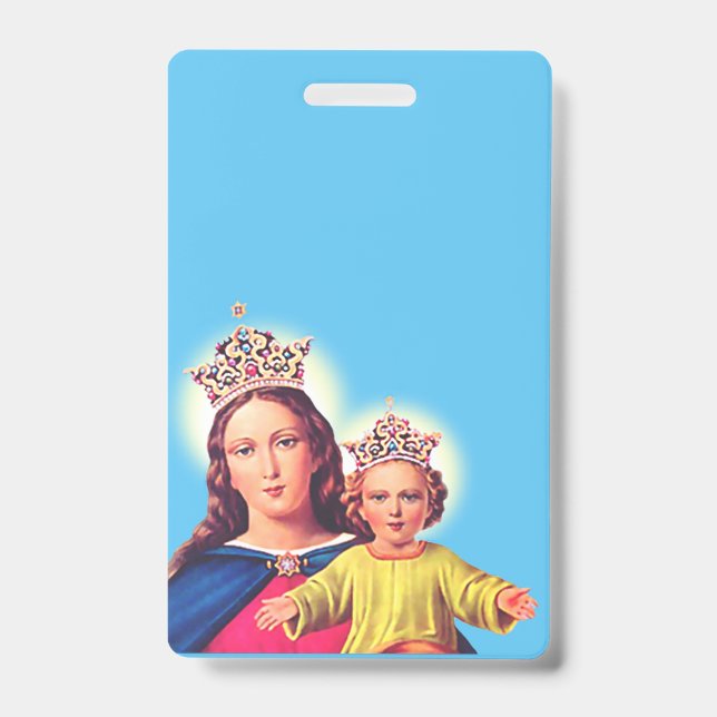 Badge Vierge Marie reine avec Jésus (Avant)