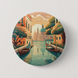 Badge Vintage 'Venise' – Évocation de la Sérénité
