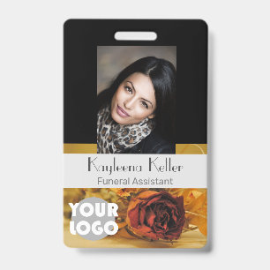 Badge Vintages Roses couleur foncé Funérailles Logo Modè