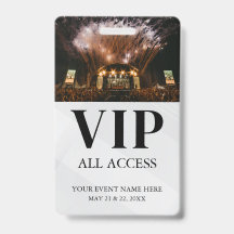 Badge VIP Accès Illimité Événement Personnalisé Si