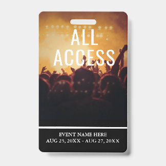 Badge VIP Accès Illimité Événement Personnalisé Si