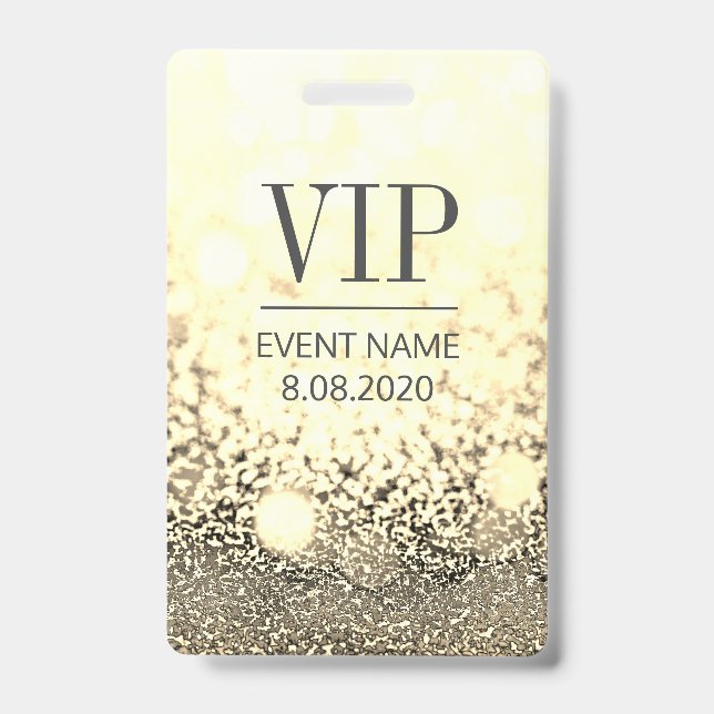 Badge VIP Access Event Elegant White Gold Parties scinti (Avant)
